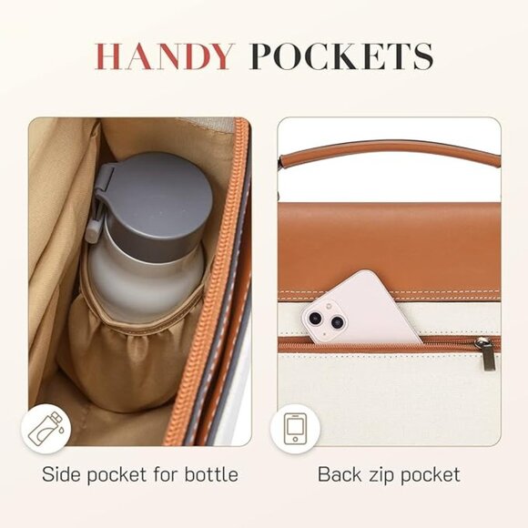 Missine Womens Professional Canvas Laptop Messenger Tote Work Travel Bag - Picture 4 of 8